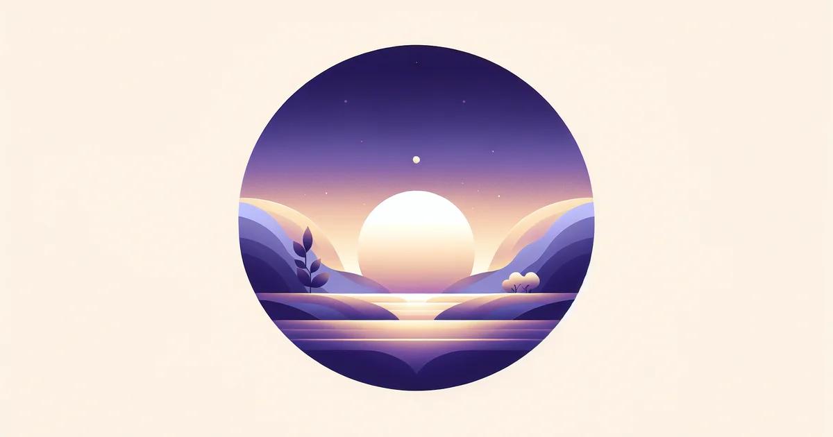 Minimalist digital illustration featuring calming purple gradients, embodying a wellness aesthetic for a mindfulness blog on finding inner peace and promoting mental wellness.