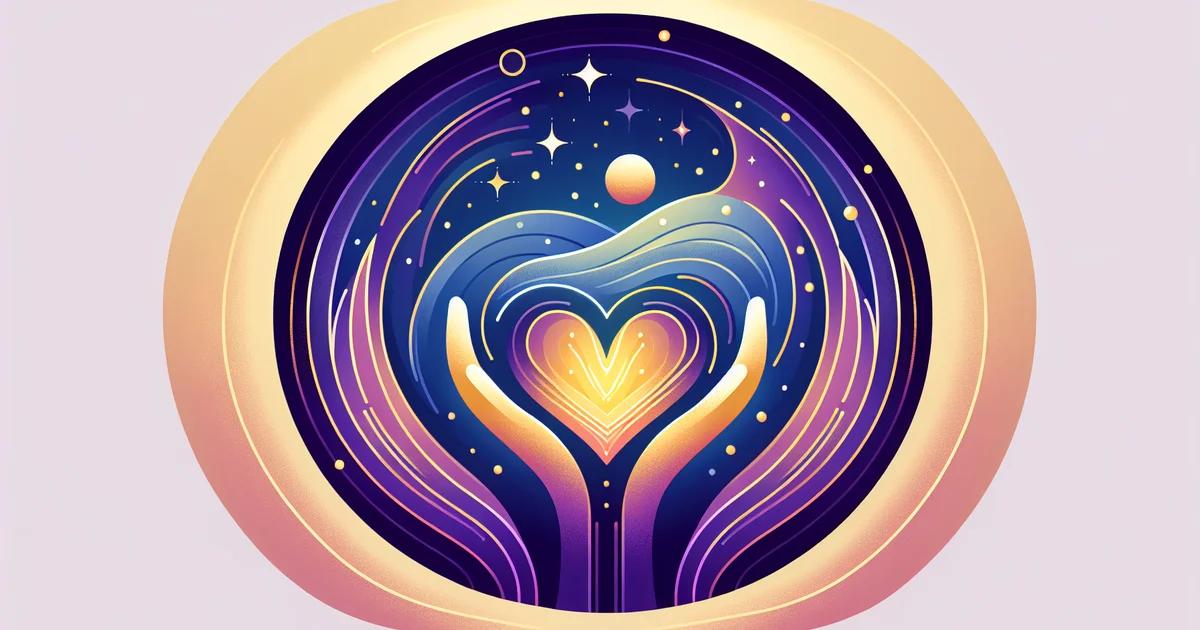 Minimalist digital illustration featuring soothing purple gradients, embodying a wellness aesthetic perfect for a blog on gratitude practice and happiness.