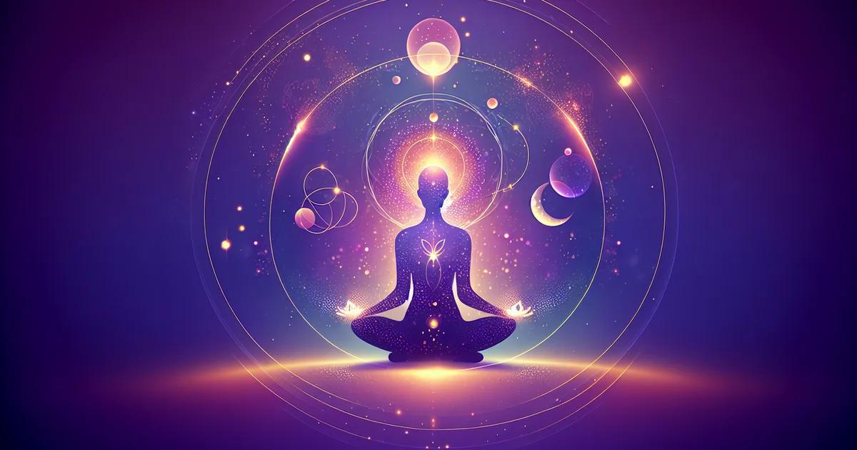 Minimalist digital illustration featuring calming purple gradients, embodying a wellness aesthetic that complements the blog's focus on meditation and neuroscience.