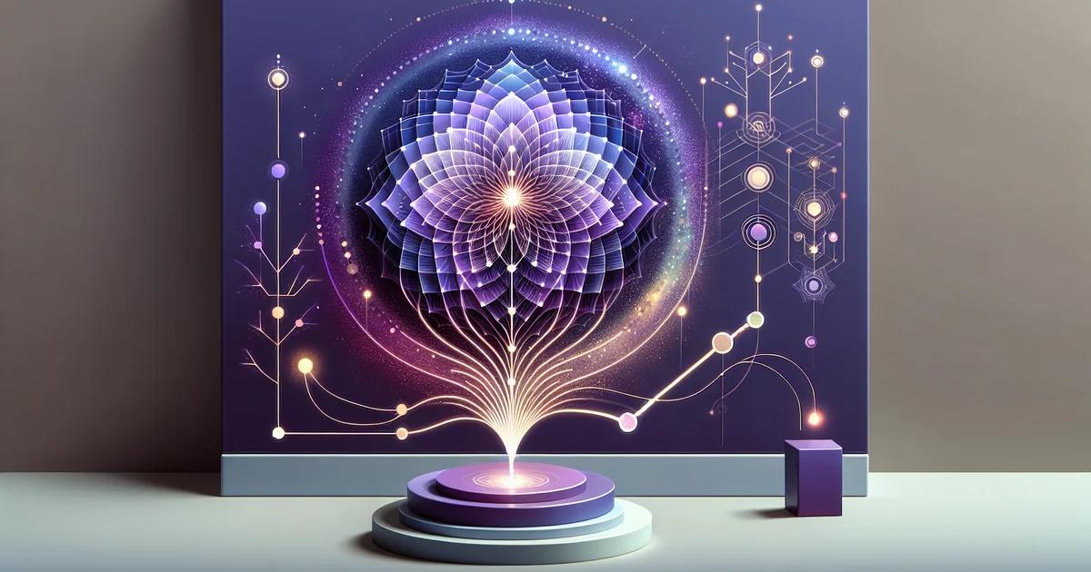 Abstract visualization of neural pathways forming over 21 days, showing interconnected purple nodes representing habit formation progress