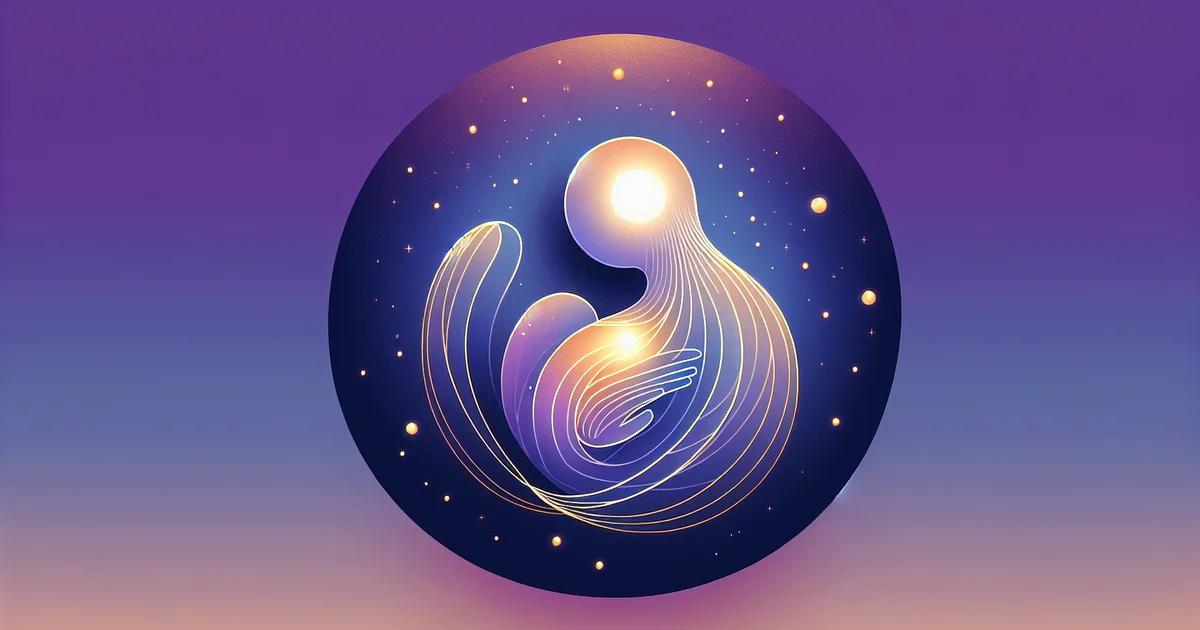 A minimalist digital illustration featuring soothing purple gradients, embodying a wellness aesthetic, perfect for promoting self-love and self-compassion in mental health discussions.