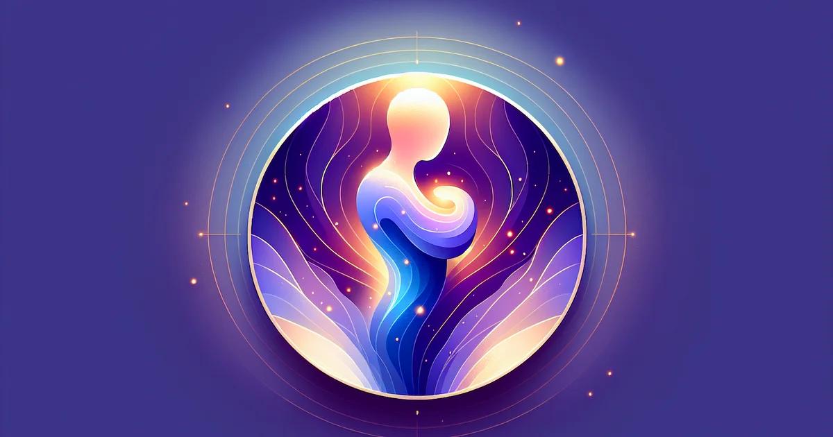 Minimalist digital illustration featuring serene purple gradients, embodying a wellness aesthetic that promotes self-love and healthy relationships. Perfect for self-care topics.