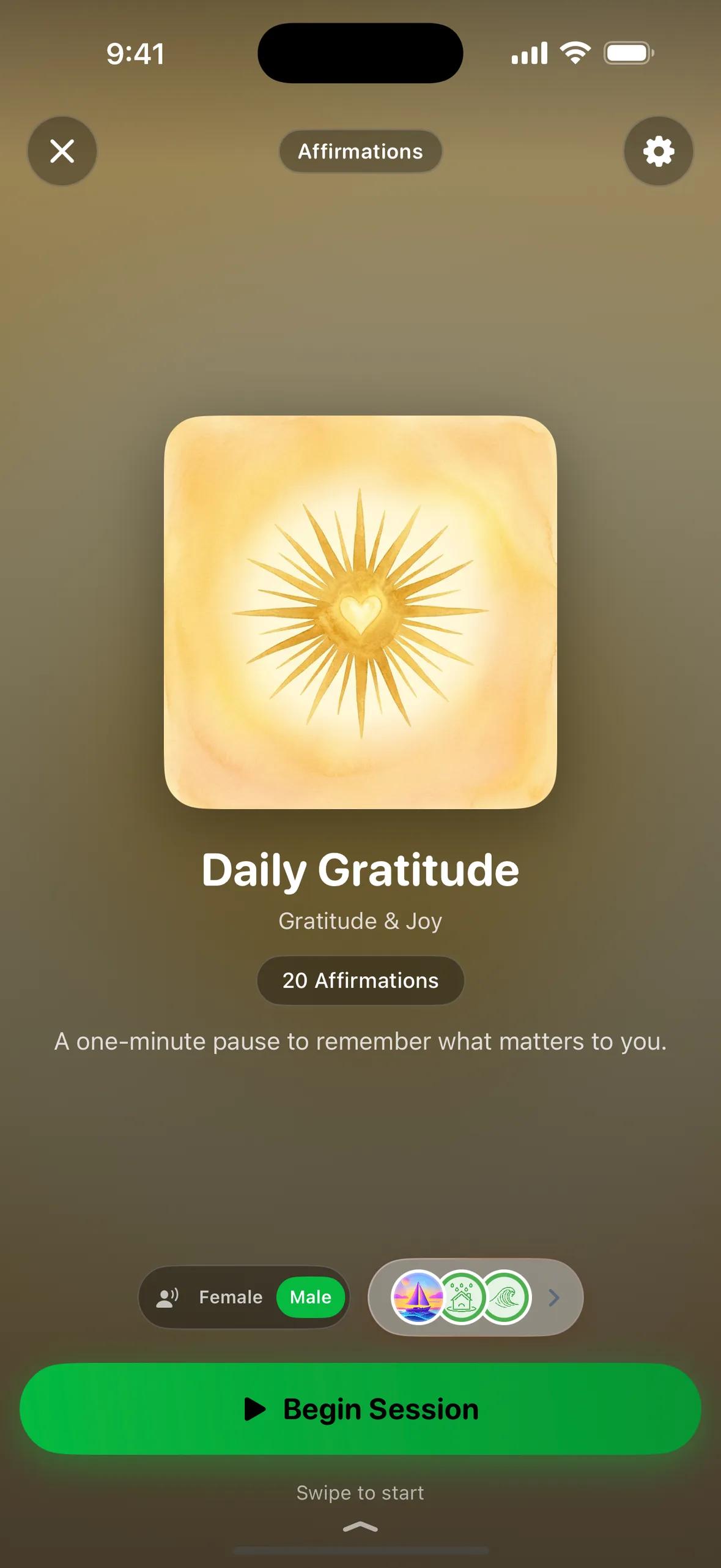 The "Daily Gratitude" affirmation reel cover